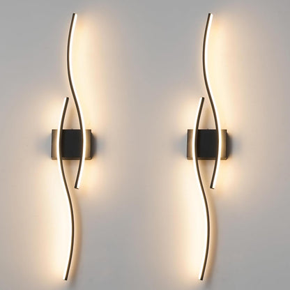Wandleuchte Schwarz S-Kurve 45cm LED