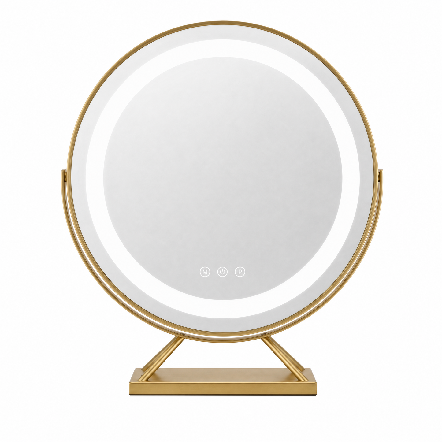 Runder LED Schminkspiegel Gold 40cm