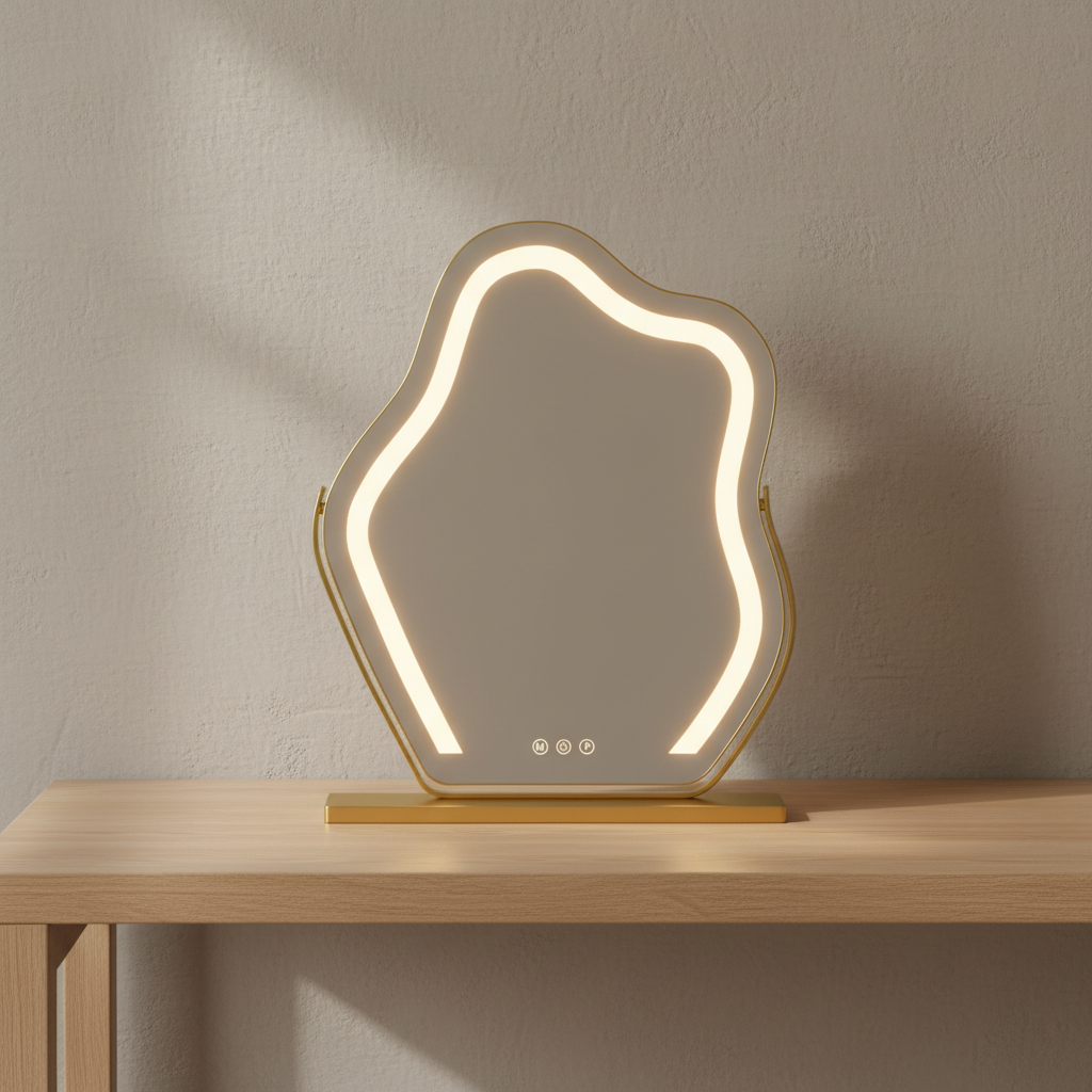Schminkspiegel Gold Wolkenform - Lifestyle Schminktisch