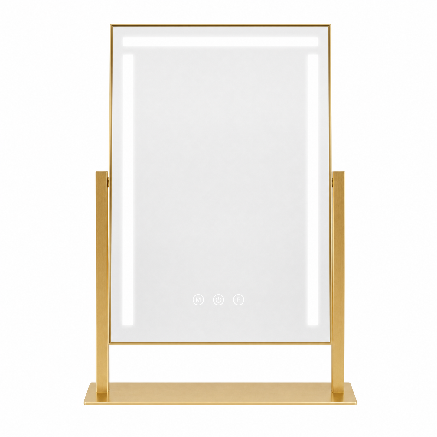 Schminkspiegel Gold rechteckig 30x40cm - Frontansicht