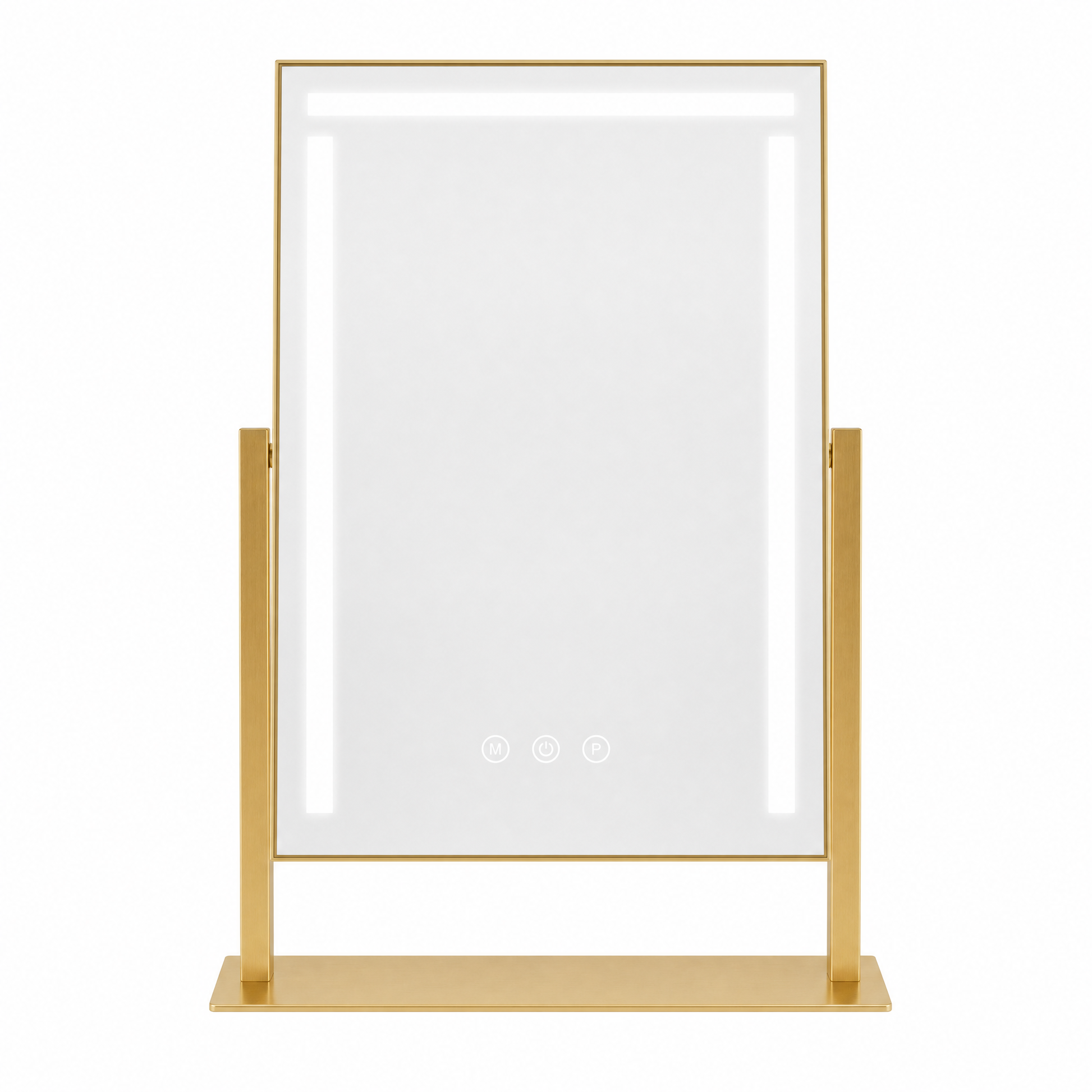 Schminkspiegel Gold rechteckig 30x40cm - Frontansicht