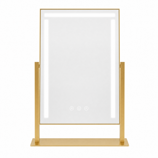 Schminkspiegel Gold rechteckig 30x40cm - Frontansicht