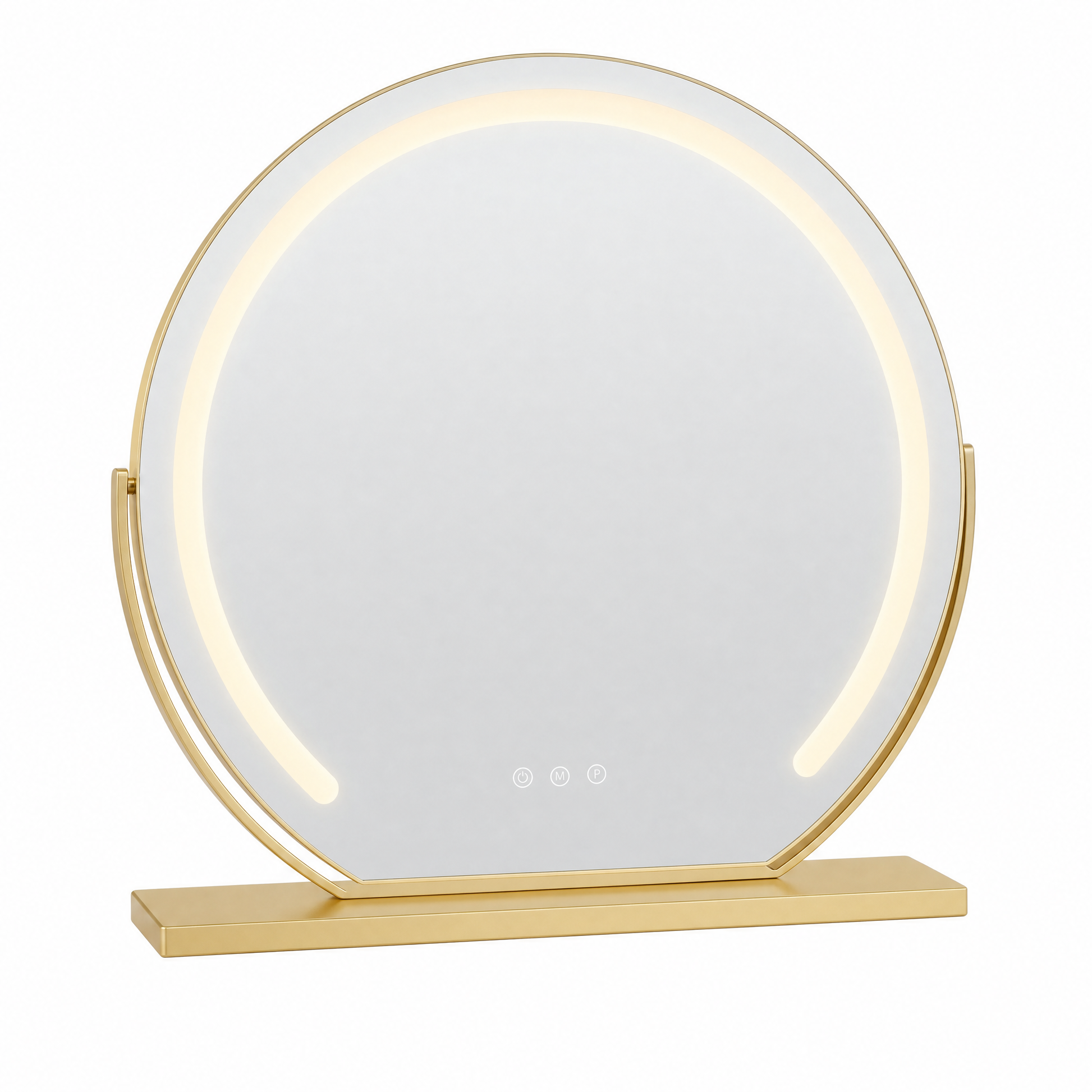 Schminkspiegel Gold rund 40cm C-Rahmen - Frontansicht
