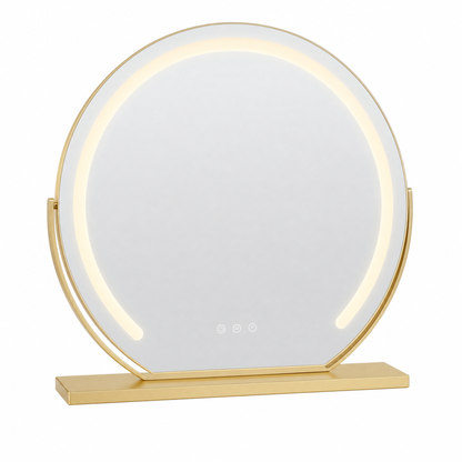 Schminkspiegel Gold rund 40cm C-Rahmen - Frontansicht