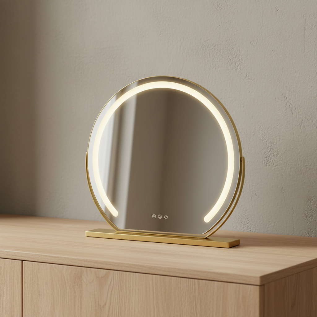 Schminkspiegel Gold C-Rahmen - Lifestyle Schminktisch