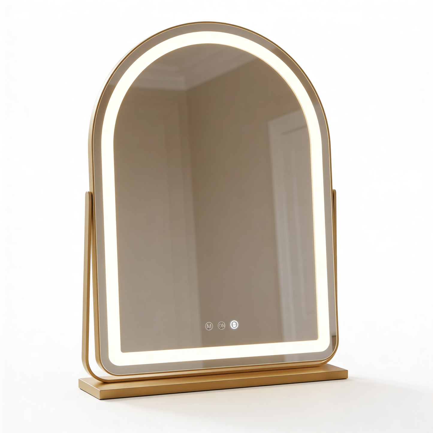 Bogenspiegel Gold LED 30x45cm