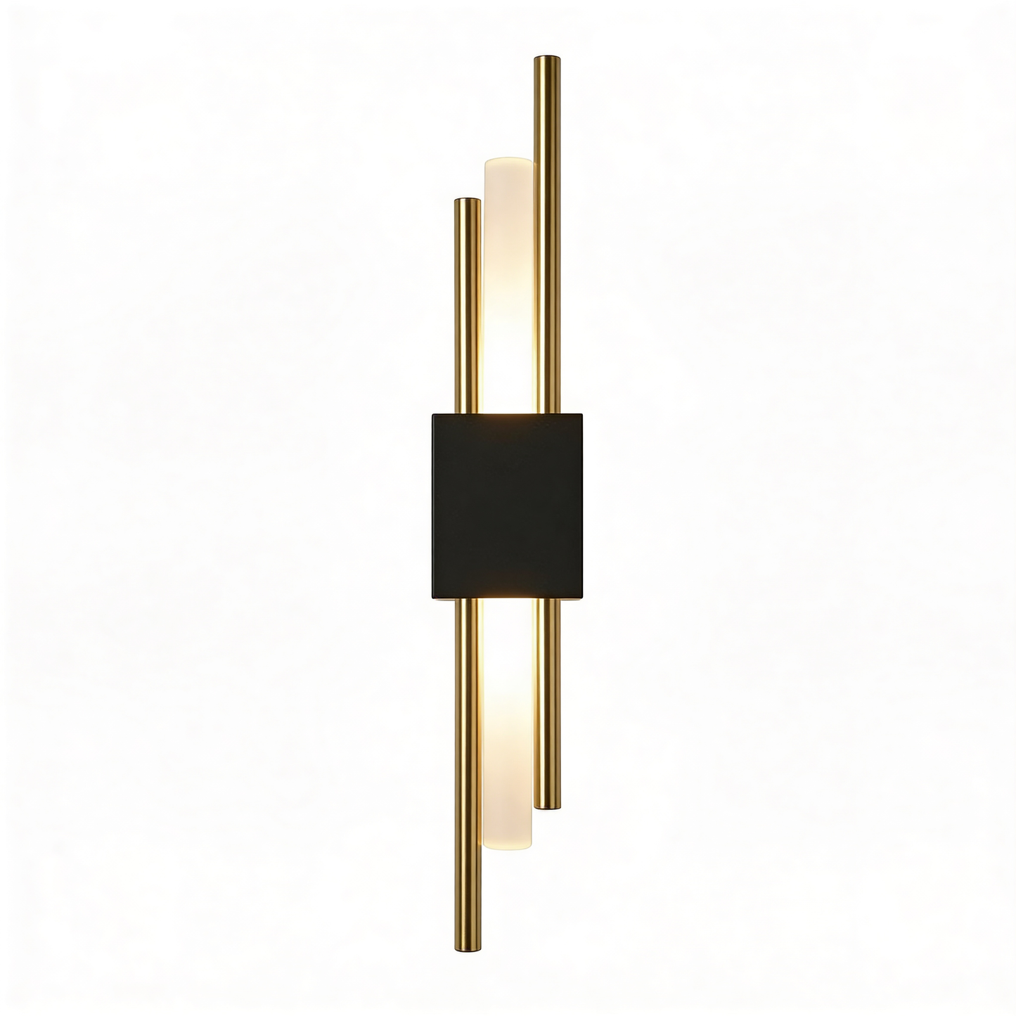 Wandleuchte Gold Schwarz 40cm LED - Frontansicht