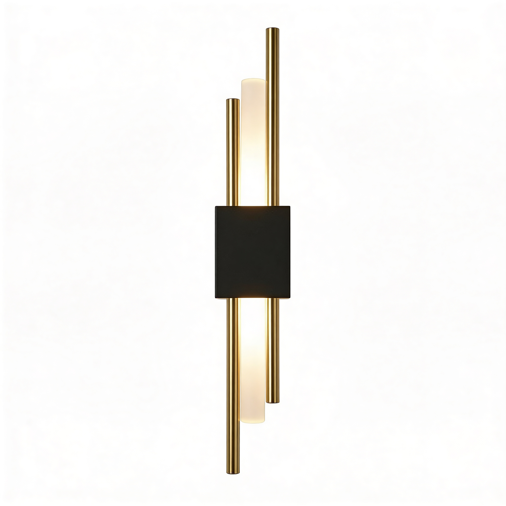 Wandleuchte Gold Schwarz 40cm LED - Frontansicht