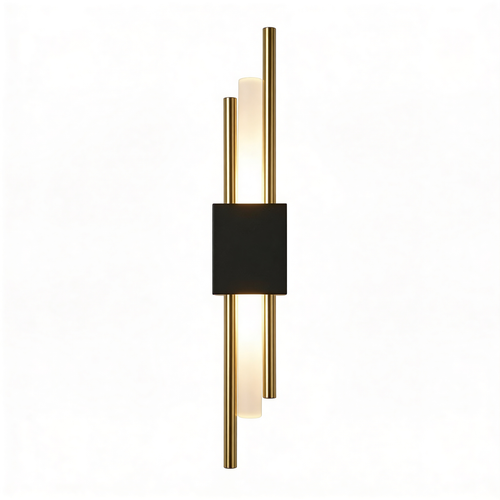 Wandleuchte Gold Schwarz 40cm LED - Frontansicht