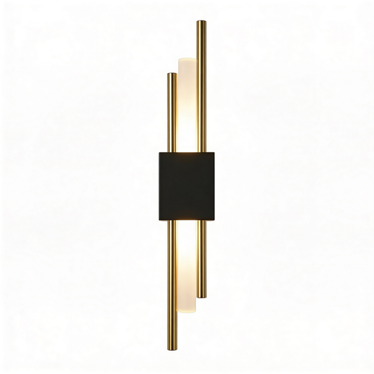 Wandleuchte Gold Schwarz 40cm LED - Frontansicht