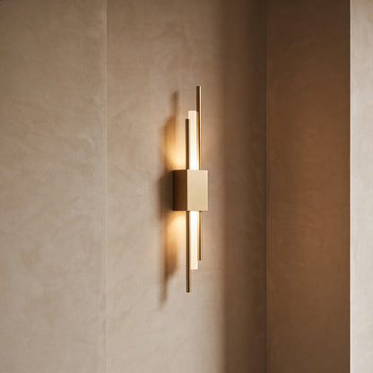 Wandleuchte Gold 40cm 4 Röhren LED