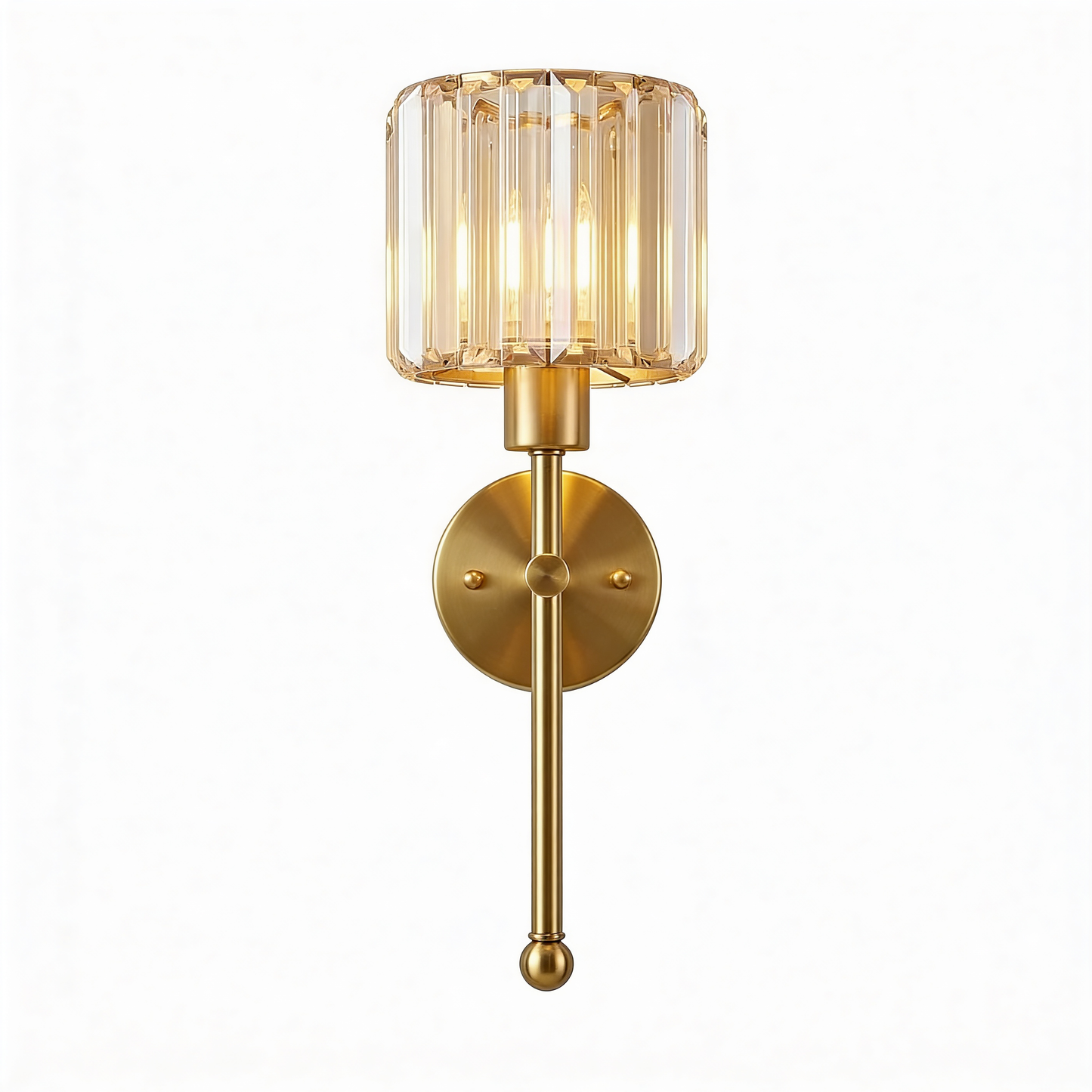 Wandleuchte Kristall Gold 40cm - Frontansicht