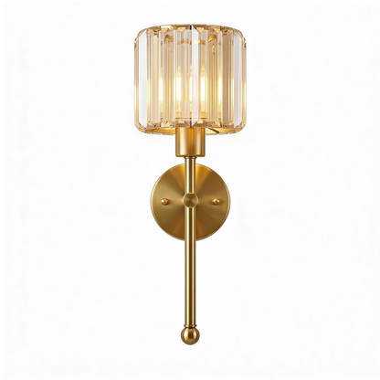 Wandleuchte Kristall Gold 40cm - Frontansicht