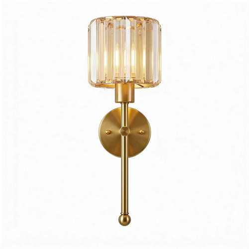 Wandleuchte Kristall Gold 40cm - Frontansicht