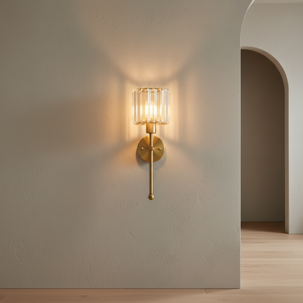 Wandleuchte Kristall Gold - Lifestyle Wand