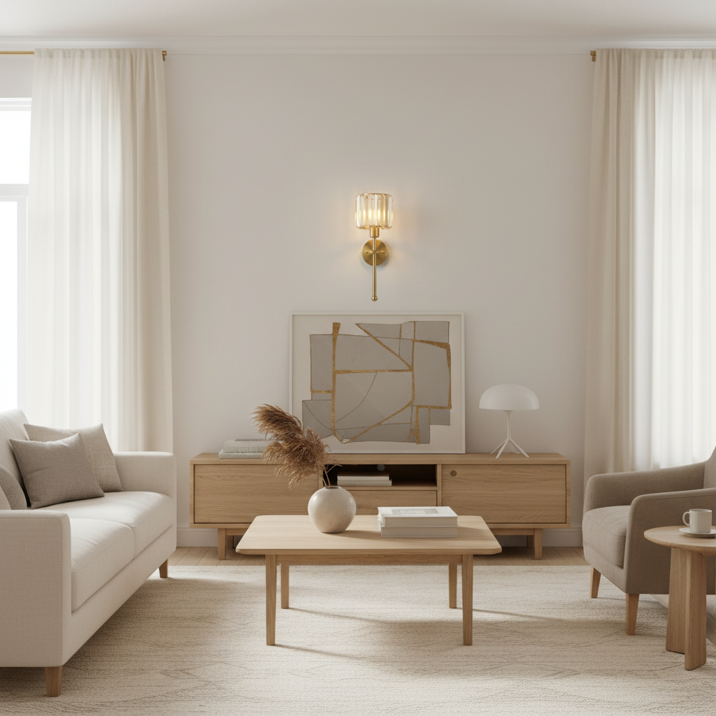 Wandleuchte Kristall Gold - Lifestyle Zimmer
