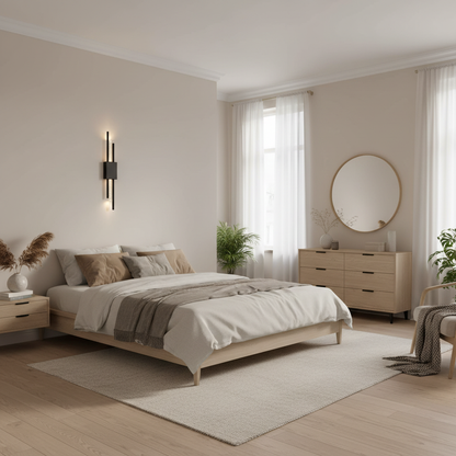 Wandleuchte Schwarz Blasenglas - Lifestyle Zimmer