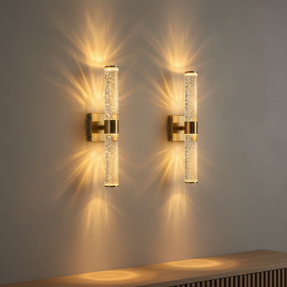 Wandleuchte Blasenglas Gold - Lifestyle Wand