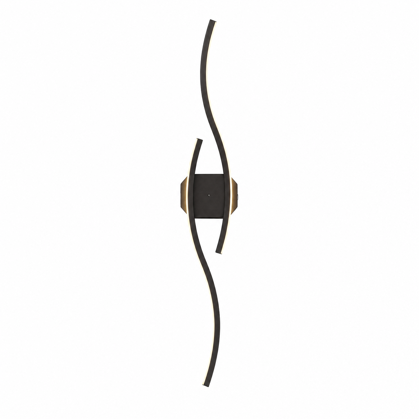 Wandleuchte Schwarz S-Kurve 101cm 2er Set - Frontansicht
