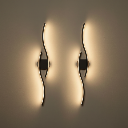 Wandleuchte Schwarz S-Kurve - Lifestyle Wand