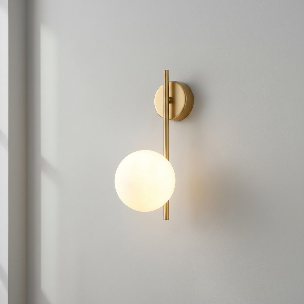 Wandleuchte Gold Kugelschirm - Lifestyle Wand