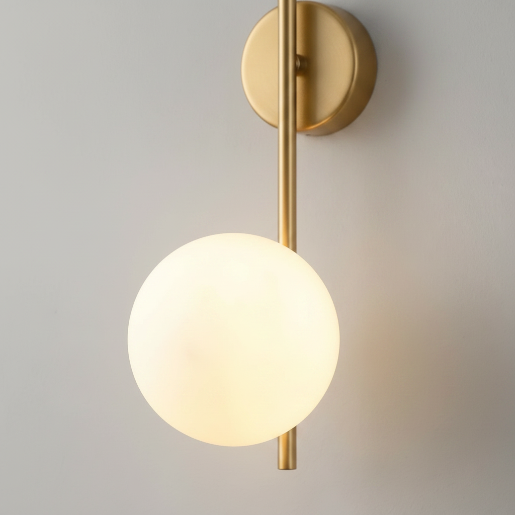 Wandleuchte Gold Kugelschirm - Kugeldetail