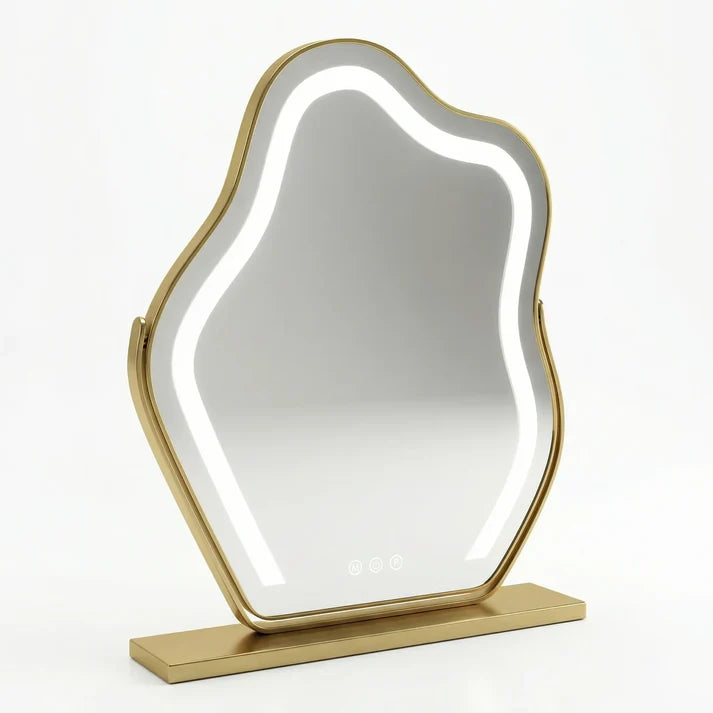 Schminkspiegel Gold Wolkenform 30x43cm