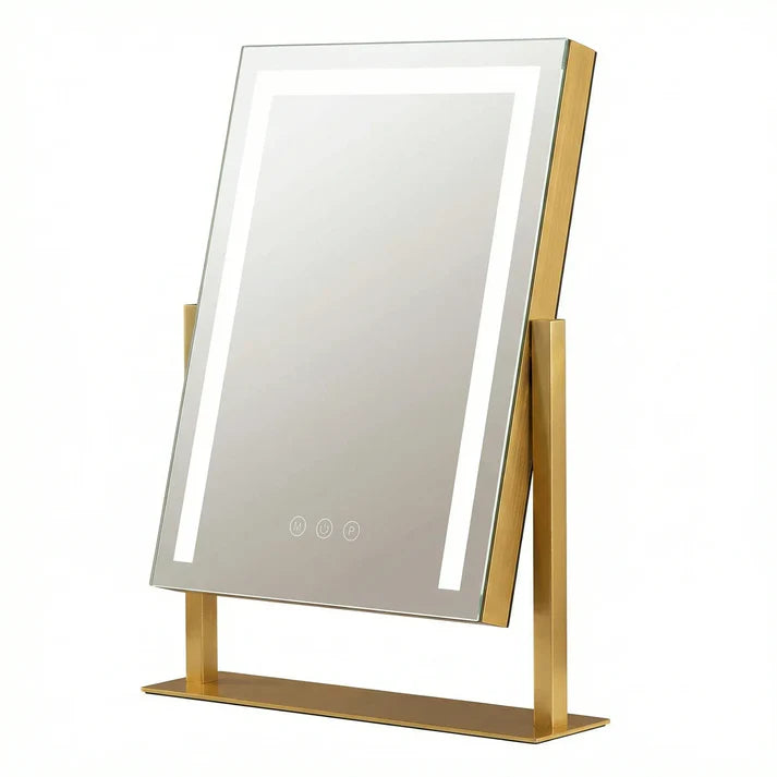 Schminkspiegel Gold rechteckig 30x40cm