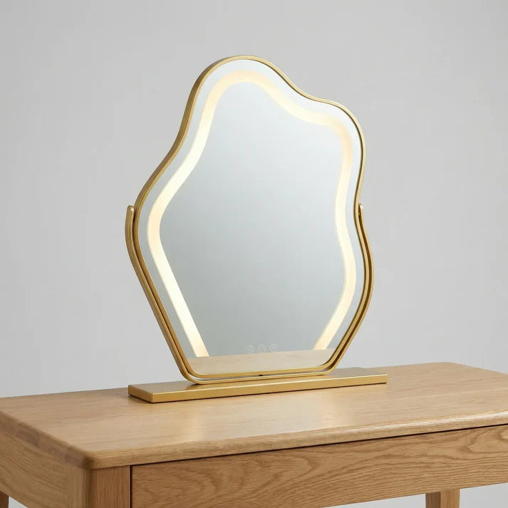 Schminkspiegel Gold Wolkenform 30x43cm