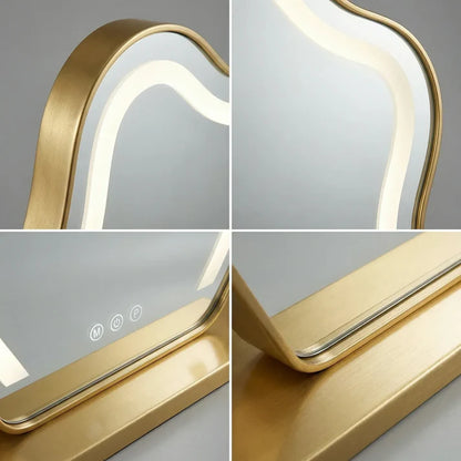 Schminkspiegel Gold Wolkenform 30x43cm
