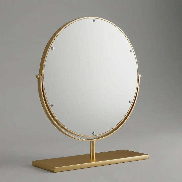 Ovaler LED Schminkspiegel Gold 30x35cm