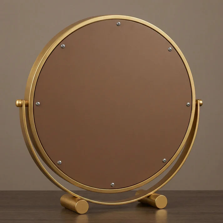 Runder Schminkspiegel Gold 40cm Zylinderfüße