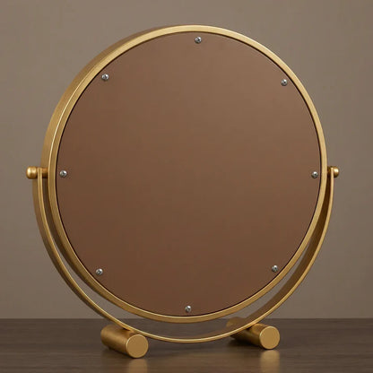 Runder Schminkspiegel Gold 40cm Zylinderfüße