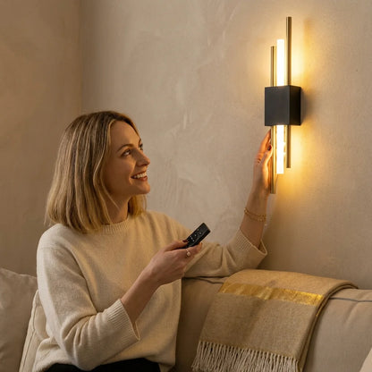 Wandleuchte Gold Schwarz 40cm LED Kabellos