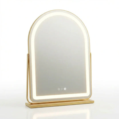 Bogenspiegel Gold LED 30x45cm